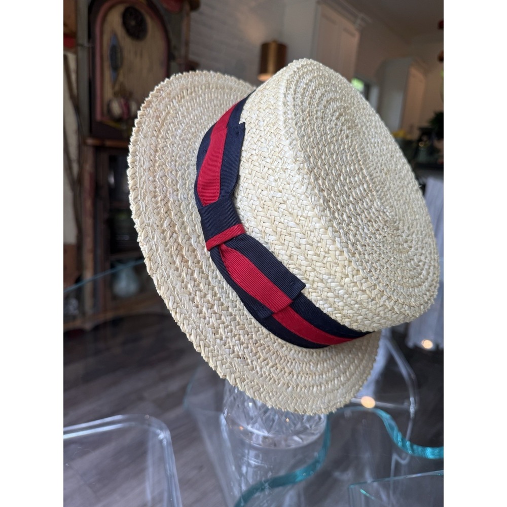 Scala Classico Mens Dress Straw Laichow Braid Boater Gondola Hat Size XL